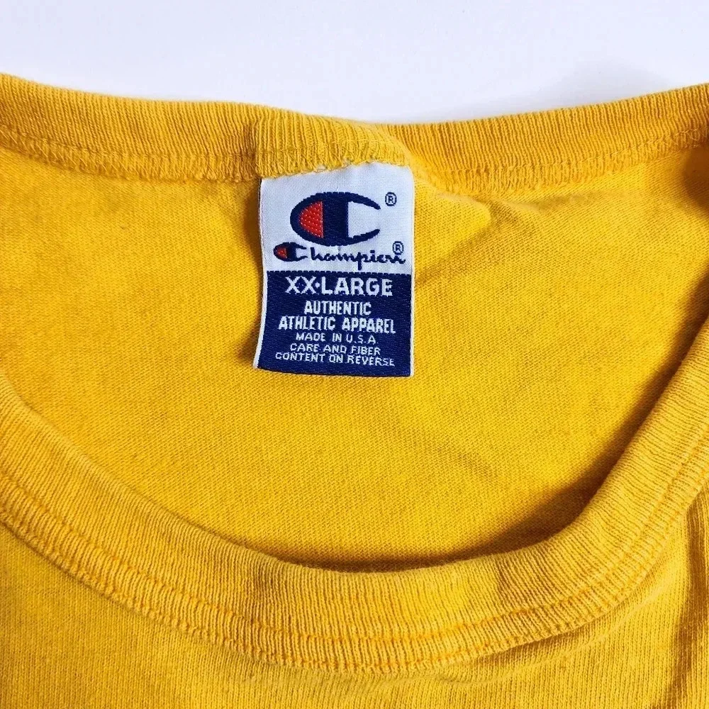 Vintage Champion Green Bay Packers Spell Out Shirt Size XXL 1994 USA Yel… - Picture 2 of 5